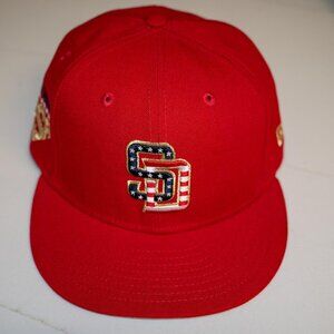 Red San Diego Padres New Era 2023 Fourth of July 59FIFTY Fitted Hat Size 7 1/8